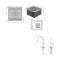 Акционный набор Lidz: мойка H5050 интегрированная Brushed Steel 3,0/1,0 мм + Смеситель Aria для кухни с гибким изливом (k35) Grey