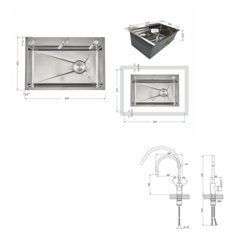 Акционный набор Lidz: мойка H6845 Decor 3,0/1,0 мм + Смеситель Aria для кухни с гибким изливом (k35) Grey Акционный набор Lidz: мойка H6845 Decor 3,0/1,0 мм + Смеситель Aria для кухни с гибким изливом (k35) Grey