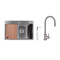 Акционный набор Lidz: мойка H6845 Decor 3,0/1,0 мм + Смеситель Aria для кухни с гибким изливом (k35) Grey Акционный набор Lidz: мойка H6845 Decor 3,0/1,0 мм + Смеситель Aria для кухни с гибким изливом (k35) Grey