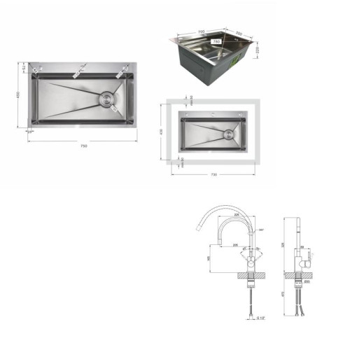 Акционный набор Lidz: мойка H7545 интегрированная Decor Honeycomb 3,0/1,0 мм LDH7545DEC48372 + Смеситель Aria для кухни с гибким изливом (k35) Grey Акционный набор Lidz: мойка H7545 интегрированная Decor Honeycomb 3,0/1,0 мм LDH7545DEC48372 + Смеситель Aria для кухни с гибким изливом (k35) Grey