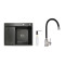 Акционный набор Lidz: мойка H6350BL интегрированная крыло слева Brushed Black PVD 3,0/1,0 мм + Смеситель Aria для кухни с гибким изливом (k35) Black Акционный набор Lidz: мойка H6350BL интегрированная крыло слева Brushed Black PVD 3,0/1,0 мм + Смеситель Aria для кухни с гибким изливом (k35) Black