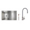 Акционный набор Lidz: мойка H7849R интегрированная крыло справа Brushed Steel 3,0/1,0 мм + Смеситель Aria для кухни с гибким изливом (k35) Grey