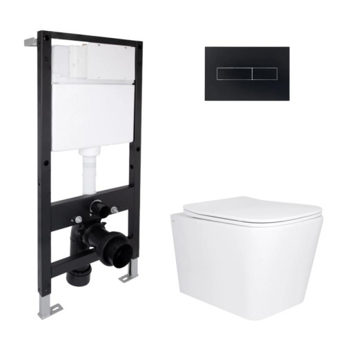 Готовое решение Qtap для ванной комнаты: подвесной унитаз Tern Ultra Quiet 525x345x360 + комплект инсталляции Standard (линейная кнопка Black) Готовое решение Qtap для ванной комнаты: подвесной унитаз Tern Ultra Quiet 525x345x360 + комплект инсталляции Standard (линейная кнопка Black)