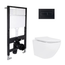 Готовое решение Qtap для ванной комнаты: подвесной унитаз Jay Rimless 485x360x320 + комплект инсталляции Standard (линейная кнопка Black) Готовое решение Qtap для ванной комнаты: подвесной унитаз Jay Rimless 485x360x320 + комплект инсталляции Standard (линейная кнопка Black)