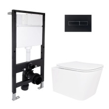 Готовое решение Qtap для ванной комнаты: подвесной унитаз Crow Ultra Quiet 485x340x290 + комплект инсталляции Standard (линейная кнопка Black) Готовое решение Qtap для ванной комнаты: подвесной унитаз Crow Ultra Quiet 485x340x290 + комплект инсталляции Standard (линейная кнопка Black)