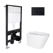 Готовое решение Qtap для ванной комнаты: подвесной унитаз Swan Ultra Quiet 520x360x320 + комплект инсталляции Standard (линейная кнопка Black) Готовое решение Qtap для ванной комнаты: подвесной унитаз Swan Ultra Quiet 520x360x320 + комплект инсталляции Standard (линейная кнопка Black)