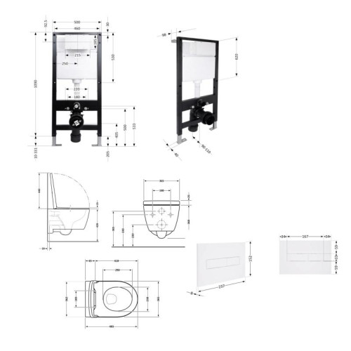 Готовое решение Qtap для ванной комнаты: подвесной унитаз Taurus Ultra Quiet 485x360x350 + комплект инсталляции Standard (линейная кнопка White) Готовое решение Qtap для ванной комнаты: подвесной унитаз Taurus Ultra Quiet 485x360x350 + комплект инсталляции Standard (линейная кнопка White)