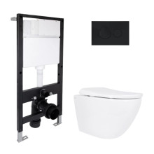 Готовое решение Qtap для ванной комнаты: подвесной унитаз Robin ML Ultra Quiet 520x365x365 + комплект инсталляции Standard (круглая кнопка Black) Готовое решение Qtap для ванной комнаты: подвесной унитаз Robin ML Ultra Quiet 520x365x365 + комплект инсталляции Standard (круглая кнопка Black)