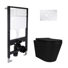 Готовое решение Qtap для ванной комнаты: подвесной унитаз Scorpio Ultra Quiet 520x365x365 + комплект инсталляции Standard (круглая кнопка Chrome) Готовое решение Qtap для ванной комнаты: подвесной унитаз Scorpio Ultra Quiet 520x365x365 + комплект инсталляции Standard (круглая кнопка Chrome)