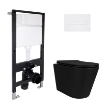Готовое решение Qtap для ванной комнаты: подвесной унитаз Scorpio Ultra Quiet 520x365x365 + комплект инсталляции Standard (линейная кнопка White) Готовое решение Qtap для ванной комнаты: подвесной унитаз Scorpio Ultra Quiet 520x365x365 + комплект инсталляции Standard (линейная кнопка White)