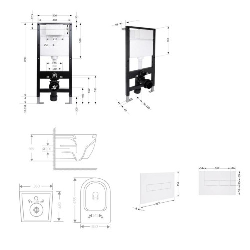 Готовое решение Qtap для ванной комнаты: подвесной унитаз Jay Ultra Quiet 485x360x320 + комплект инсталляции Standard (линейная кнопка White) Готовое решение Qtap для ванной комнаты: подвесной унитаз Jay Ultra Quiet 485x360x320 + комплект инсталляции Standard (линейная кнопка White)