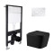 Готовое решение Qtap для ванной комнаты: подвесной унитаз Crow Ultra Quiet 485x340x290 + комплект инсталляции Standard (круглая кнопка Chrome)