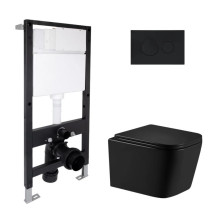 Готовое решение Qtap для ванной комнаты: подвесной унитаз Crow Ultra Quiet 485x340x290 + комплект инсталляции Standard (круглая кнопка Black) Готовое решение Qtap для ванной комнаты: подвесной унитаз Crow Ultra Quiet 485x340x290 + комплект инсталляции Standard (круглая кнопка Black)