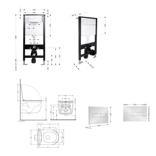 Готовое решение Qtap для ванной комнаты: подвесной унитаз Taurus Ultra Quiet 515x360x350 + комплект инсталляции Standard (линейная кнопка Chrome) Готовое решение Qtap для ванной комнаты: подвесной унитаз Taurus Ultra Quiet 515x360x350 + комплект инсталляции Standard (линейная кнопка Chrome)