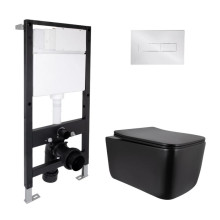 Готовое решение Qtap для ванной комнаты: подвесной унитаз Gemini Ultra Quiet 520x360x350 + комплект инсталляции Standard (линейная кнопка Chrome) Готовое решение Qtap для ванной комнаты: подвесной унитаз Gemini Ultra Quiet 520x360x350 + комплект инсталляции Standard (линейная кнопка Chrome)