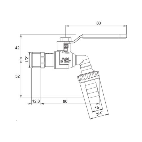 Кран шаровой поливочный Icma 599 1/2